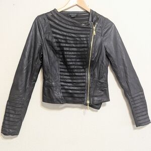 Marciano Leather Jacket, lamb leather, feminine cut, moto style, size XSmall